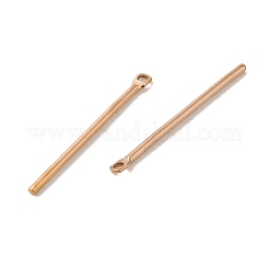 イオンプレーティング（IP）304ステンレスペンダント  バーチャーム  ローズゴールド  25x2x1.2mm  穴：1mm&nbsp;STAS-Q323-03B-RG