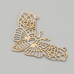 真鍮ペンダント  蝶  27x43.5x0.5mm  穴：1.4mm&nbsp;KK-WH20004-03C