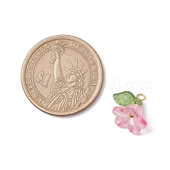 アクリルチャーム8個。  ペチュニア  金色の真鍮ボールヘッドピン付き  ミックスカラー  11.5x13.5x12mm  穴：2mm&nbsp;PALLOY-JF03216