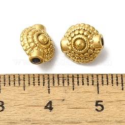 304ステンレススチールビーズ  フラットラウンド  ゴールドカラー  9x8x6mm  穴：1.6mm&nbsp;STAS-I305-174G