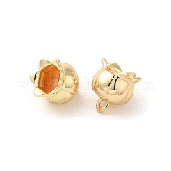 真鍮製チャーム  長持ちメッキ  花  14KGP本金メッキ  9x8mm  穴：1.2mm&nbsp;KK-Z040-02C