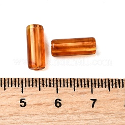 透明なアクリルビーズ  琥珀のビーズを模倣する  チューブ  サドルブラウン  13x5mm  穴：1.6mm  約377個/100g&nbsp;X1-MACR-K359-44E
