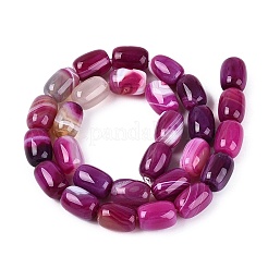 天然石瑪瑙ビーズ連売り  染め  バレル  赤ミディアム紫  13~15x9.5~11mm  穴：1mm  約28個/連  14.96~15.35インチ（38~39cm）&nbsp;G-N356-02B-07
