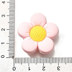 食品グレードのシリコーンビーズ  花  ピンク  28x29.5x9.5mm  穴：2mm&nbsp;SIL-S009-01C