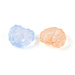 透明なアクリルビーズ  キラキラパウダーのハート  ミックスカラー  13.5x16.5x10mm  穴：2.1mm&nbsp;X-TACR-T029-27M