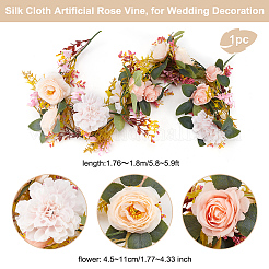 シルク布人工バラ蔓  プラスチック製のパーツと  結婚式の装飾のため  カラフル  1760~1800mm&nbsp;AJEW-WH0348-64A