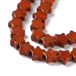 天然石レッドジャスパービーズ連売り  スター  6x6x2.5mm  穴：0.7mm  約71~73個/連  14.37''~14.96''（36.5~38センチメートル）&nbsp;G-G085-B56-02