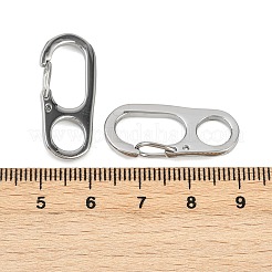 304ステンレススチールロッククライミングカラビナ  キーの留め金  オーバル  ステンレス鋼色  27x12x5mm  穴：7mm&nbsp;STAS-B089-02B-P