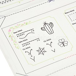 初心者向けDIY刺繍ステッチブックキット  刺繍枠を含む  鉄製の縫い針とポリエステル糸  プラスチック部品と紙カード  ミックスカラー  300x235x0.3mm&nbsp;FB-CBA112E-01