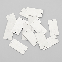 アルミリンクコネクター  空白タグのスタンプ  ネームプレート  名刺ブランク  長方形  プラチナ  50.5x25x1.5mm  穴：2.5mm  30個/箱&nbsp;ALUM-BC0001-22