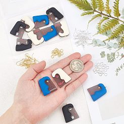 女の子用3Dプリントチャームダングルイヤリング製作キット  抽象的な顔のアクリルパーツを含む  樹脂と  真鍮のピアスフックと丸カン  ミックスカラー&nbsp;DIY-OC0007-64