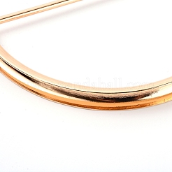 亜鉛合金バッグハンドル  鉄ねじ付き  半円  バッグアクセサリー用  ライトゴールド  7.8x13.1x1.1cm  穴：2mm&nbsp;FIND-WH0069-91LG