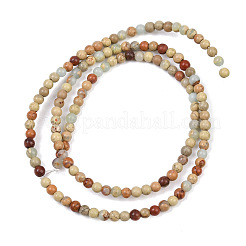 天然アクアテラジャスパービーズ連売り  印象ジャスパー  ラウンド  3~3.5mm  穴：0.6mm  約135個/連  14.96インチ（38cm）&nbsp;G-E444-14B-3mm