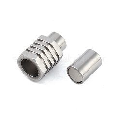 変色しない304ステンレススチール製マグネット留め具  六角  ステンレス鋼色  21x11x10mm  穴：6mm&nbsp;LS-STAS-K282-03P