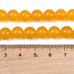 染め加工天然石ホワイトジェイドビーズ連売り  スムーズなラウンド  オレンジ  8mm  穴：0.9~1mm  約48~50個/連  14.96''~15.35''（38~39センチメートル）&nbsp;GG-CBAD029-A11-8mm