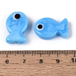 手作りランプワークビーズ  魚  ライトスカイブルー  20~21x13~14x4.5~6mm  穴：1.2~1.8mm&nbsp;LAMP-N039-01E