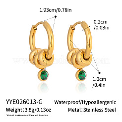 304ステンレススチール製ジルコニアイヤリング、高級で耐久性のあるチタン製ジュエリー（女性用）&nbsp;TD3994-1