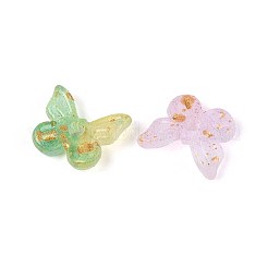 グラデーションカラー透明アクリルビーズ  蝶  金粉付き  ミックスカラー  9.5x11x3mm  穴：1.8mm  約：3330個/ 500 G&nbsp;OACR-SZC0009-01