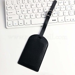 カットホロー 4個 PUレザー ラゲッジタグ  鉄のクラスプ付  旅行IDラベル  スーツケース名札  ブラック  111x70mm&nbsp;OFST-CL0001-01B-03