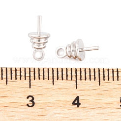 ラックメッキ真鍮カップペグベイルピンペンダント  長持ちメッキ  片穴パーツ用  プラチナ  9.5x5mm  穴：1.5mm  ピン：0.8mm&nbsp;KK-K277-01P