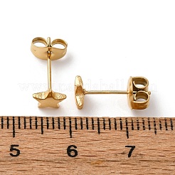 304ステンレススチールスタッドピアス  イオンプレーティング（ip）  スター  18KGP本金メッキ  5.5x6mm&nbsp;EJEW-Z134-04G