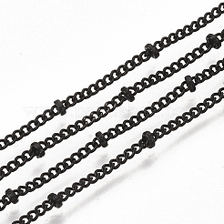 真鍮コーティングされた鉄のカーブチェーンネックレス作り  カニカン付き  ブラック  32インチ（81.5cm）&nbsp;MAK-T006-02A