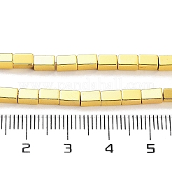 合成磁気無しヘマタイトビーズ連売り  長持ちメッキ  直方体の  黄金メッキ  5x3x3mm  穴：1mm  約79個/連  16.06''（40.8センチメートル）&nbsp;G-P545-L01-02A