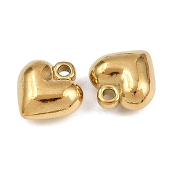 304ステンレススチールチャーム  ハートチャーム  イオンプレーティング（ip）  18KGP本金メッキ  13x12x6mm  穴：1.8mm&nbsp;STAS-L303-13G