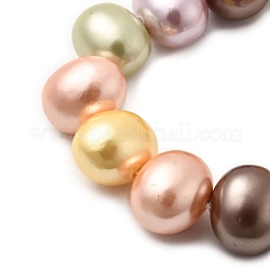 シェルパールビーズ連売り  ポテト  ミックスカラー  12.5~13x15~15.5x12~12.5mm  穴：0.9mm  約31個/連  15.71インチ（39.9cm）&nbsp;BSHE-F013-01N