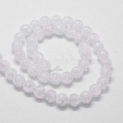 天然石クラッククオーツビーズ連売り  ラウンド  10mm  穴：1mm  約40個/連  14.9インチ〜15.1インチ&nbsp;X-G-D840-01-10mm