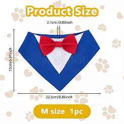 ペットコスチューム用品用のコットン製蝶結び犬用バンダナ  ブルー  150x225x21mm&nbsp;ANIM-WH0001-01B