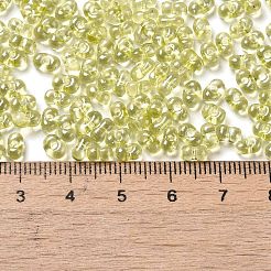 ベーキングガラスシードビーズ  ピーナッツ  ライトカーキ  5.5~6x3~3.5x3mm  穴：1~1.2mm  約4000個/ポンド&nbsp;SEED-K009-07A-10