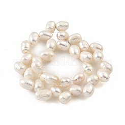 天然養殖淡水パールビーズ連売り  トップ掘削  ライス  古いレース  5~6mm  穴：0.5mm  約35個/連  7.87インチ（20cm）&nbsp;PEAR-A006-22