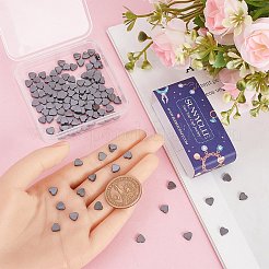 3連売り非磁性合成ヘマタイトビーズ連売り  母の日のプレゼント作り  ハート  ブラック  6x2mm  穴：0.8mm  約74個/連  16インチ&nbsp;G-SC0003-11