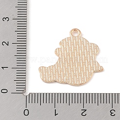 ハロウィンアロイエナメルペンダント  ライトゴールド  ゴーストチャーム  ホワイト  23x23x1mm  穴：2mm&nbsp;ENAM-Z010-18KCG