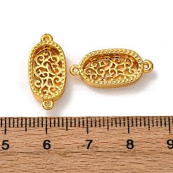 楕円形の真鍮製コネクタカボションセッティング  長持ちメッキ  ラックめっき  鉛フリー＆カドミウムフリー  18KGP本金メッキ  21x9.5x3.5mm  穴：1mm  内径：13x7mm&nbsp;KK-NH0007-02G