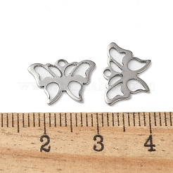 ステンレスペンダント201個  蝶のチャーム  ステンレス鋼色  9x13x0.5mm  穴：1.2mm&nbsp;STAS-I330-057P