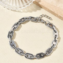 304ステンレススチール製オーバルリンクチェーンネックレス＆ブレスレットセット  ステンレス鋼色  555mm&nbsp;SJEW-D091-08P