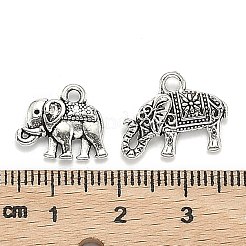 合金のチベット風チャーム  象  アンティークシルバー  11~64.5x11~50x2~9mm  穴：2~7x10mm&nbsp;TIBEP-MSMC021-04AS