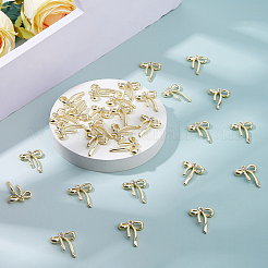 30 個ラックメッキ合金ペンダント  ちょう結びのチャーム  鉛フリー＆カドミウムフリー＆ニッケルフリー  ゴールドカラー  26x20x4mm  穴：1.6mm&nbsp;FIND-FH0012-08G