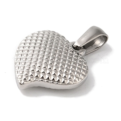 変色しない304ステンレススチールペンダント  ハートチャーム  ステンレス鋼色  17x16x4.5mm  穴：6x4mm&nbsp;STAS-Z075-16P