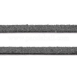 スエード調コード  フェイクレース  フラット  スレートグレイ  1/8インチ（3mm）x1.5mm  約100ヤード/ロール（91.44メートル/ロール）&nbsp;LW-S028-02-01