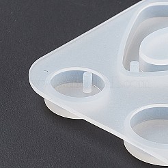 DIYペンダントシリコンモールド  レジン型  UVレジン用  エポキシ樹脂ジュエリー作り  ラウンド  ファン模様  54x113x5mm  穴：2mm  内径：11~49x11~40mm&nbsp;LS-DIY-E065-07C