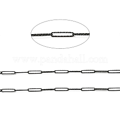 304ステンレススチールテクスチャペーパークリップチェーン  ハンダ付け  スプールで  電気泳動黒  20x4x1mm  約16.40フィート（5m）/ロール&nbsp;CHS-I020-03EB