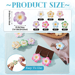 28色のプルメリアの花の不透明樹脂カボション7個  ミックスカラー  29~30x29~30x7~8mm  4個/カラー&nbsp;CRES-TA0001-75