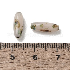 不透明色のガラスシードビーズ  ライス  火で磨かれた  アンティークホワイト  12.5x4.5mm  穴：0.8mm  約148個/袋&nbsp;GL-CBAC3F6-01J