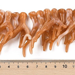 不透明アクリル模造サンゴビーズ連売り  ナゲット  ツートン  砂茶色  46~48x34~35x7~8mm  穴：1.4mm  約50個/連  18.50''（47センチメートル）&nbsp;SACR-P033-02B-07
