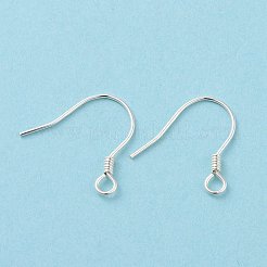 925スターリングシルバーピアスフック  水平ループ付き  銀  15.5x15.4mm  22ゲージ（0.6mm）  穴：1.5mm&nbsp;STER-D035-22S
