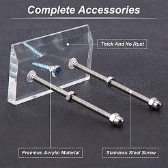 アクリル壁掛け  鉄パーツ  スケートボード用  透明  74.5x39.5x7.5mm&nbsp;DIY-WH0182-68