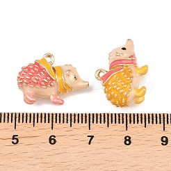 ハリネズミ合金エナメルペンダント  ゴールドカラー  ミックスカラー  14x19.5x8.5mm  穴：1.2mm&nbsp;ENAM-P264-07G